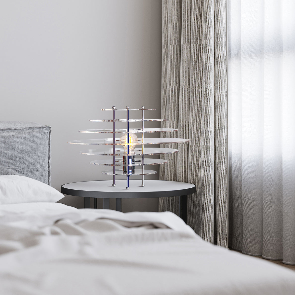 Modern Acrylic Table Lamp  Chrome Layered Design - Product detail 10