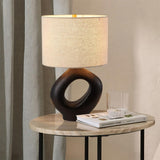 Modern Resin Table Lamp  Sculptural Base with Linen Shade - Product detail 15