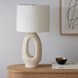 Modern Resin Table Lamp  Sculptural Base with Linen Shade - Product detail 16