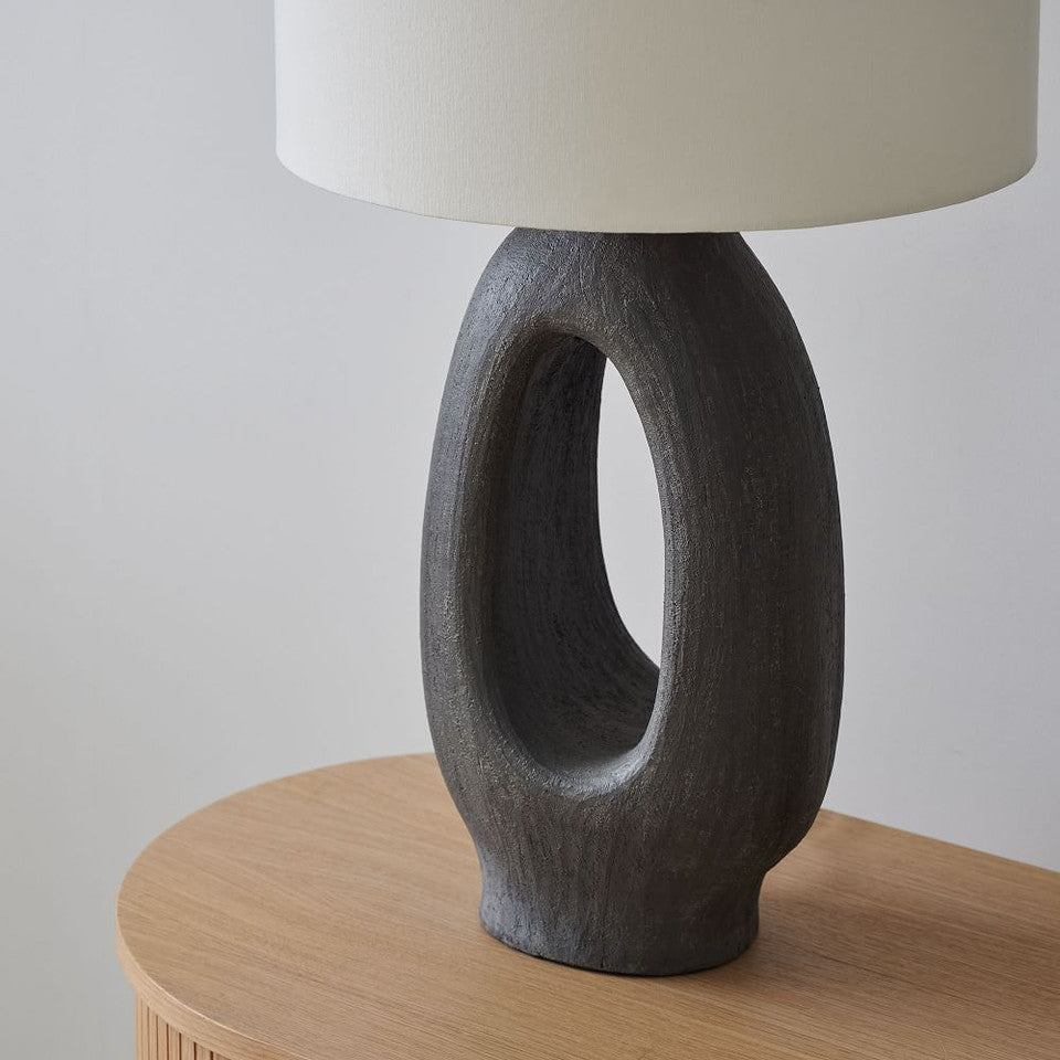 Modern Resin Table Lamp  Sculptural Base with Linen Shade - Product detail 17