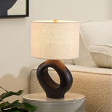 Modern Resin Table Lamp  Sculptural Base with Linen Shade - Product detail 5