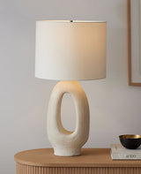 Modern Resin Table Lamp  Sculptural Base with Linen Shade - Product detail 20