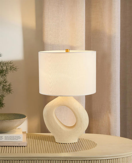 Modern Resin Table Lamp  Sculptural Base with Linen Shade - Product detail 22