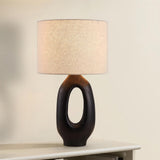 Modern Resin Table Lamp  Sculptural Base with Linen Shade - Product detail 6