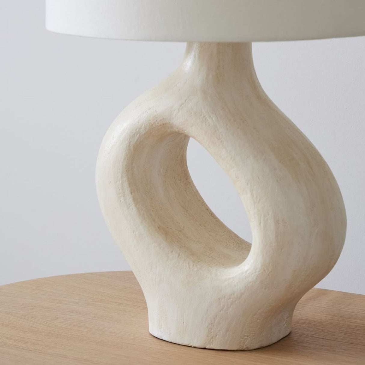 Modern Resin Table Lamp  Sculptural Base with Linen Shade - Product detail 8