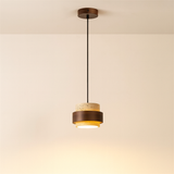 Modern Pendant Light  Stone Wood Dual Tone Design - Product showcase