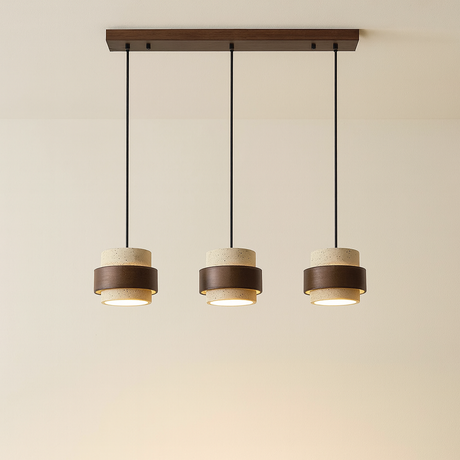 Modern Pendant Light  Stone Wood Dual Tone Design - Product detail 7