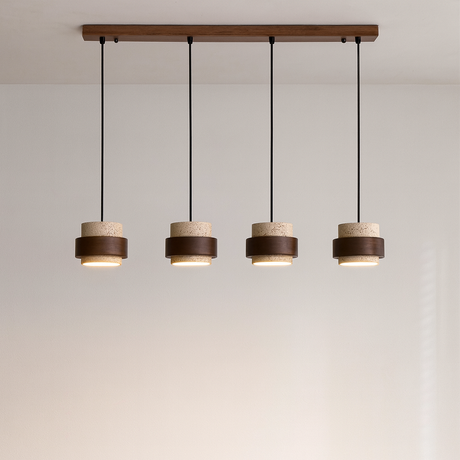 Modern Pendant Light  Stone Wood Dual Tone Design - Product detail 8