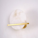 Modern Marble Wall Light  Round Alabaster with Brass Accent - Product detail 9