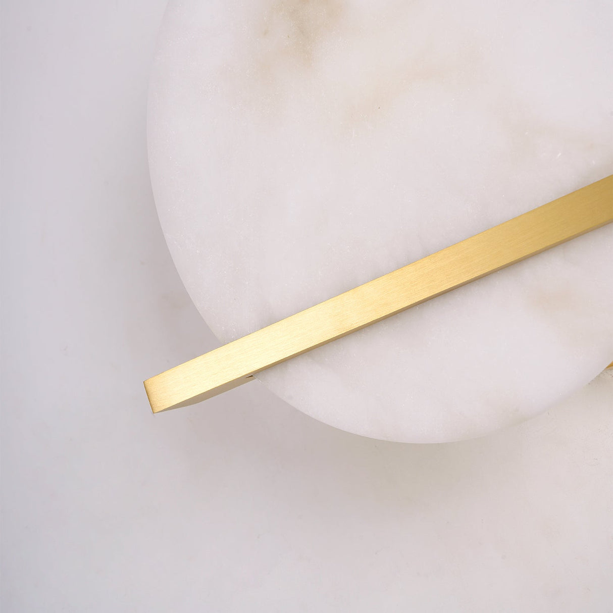 Modern Marble Wall Light  Round Alabaster with Brass Accent - Product detail 8