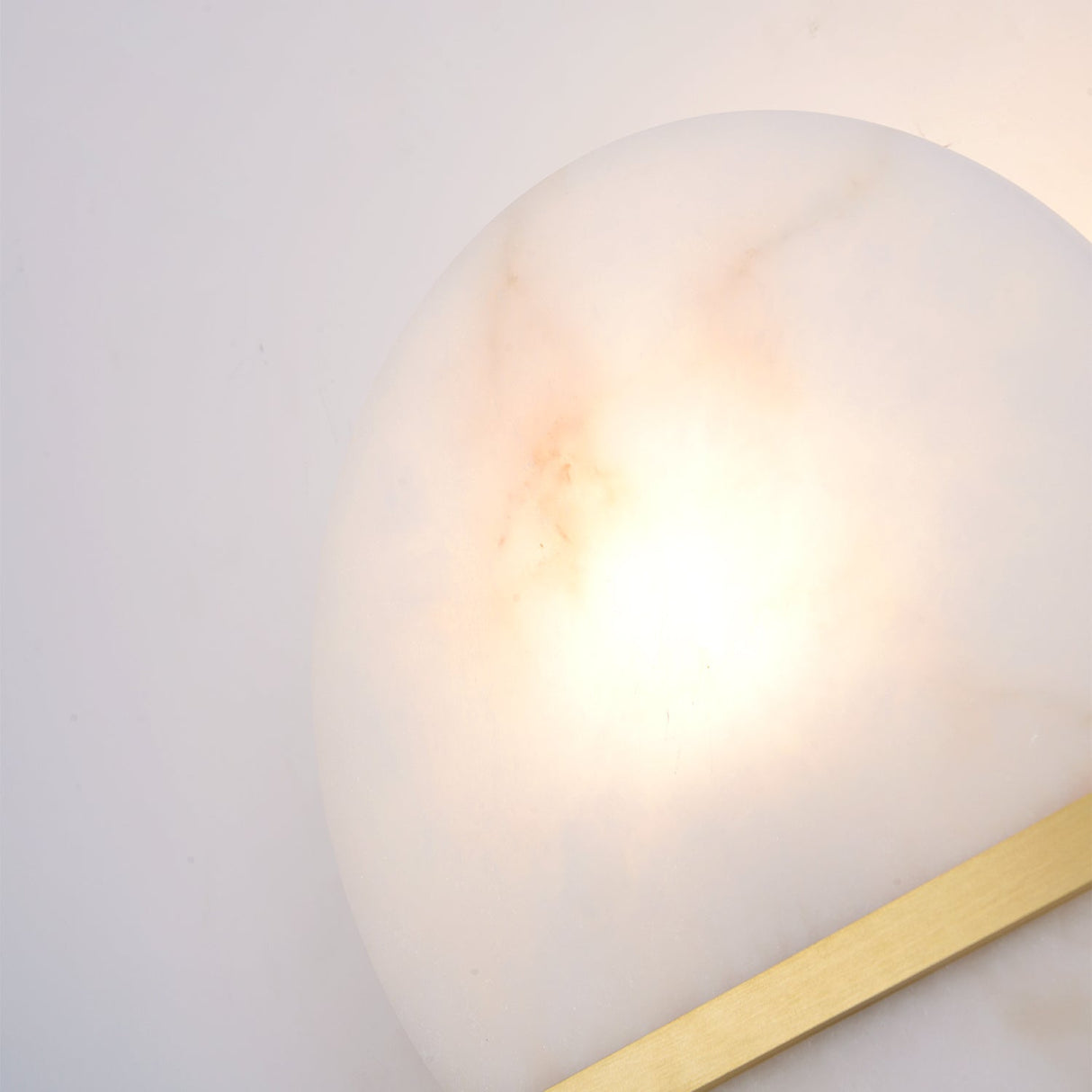 Modern Marble Wall Light  Round Alabaster with Brass Accent - Product detail 7