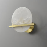 Modern Marble Wall Light  Round Alabaster with Brass Accent - Product detail 13