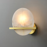 Modern Marble Wall Light  Round Alabaster with Brass Accent - Product detail 16