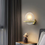 Modern Marble Wall Light  Round Alabaster with Brass Accent - Product example
