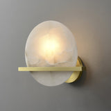Modern Marble Wall Light  Round Alabaster with Brass Accent - Product detail 17