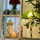 Victorian Table Lamp  Green Velvet Crystal Fringe Shade - Product detail 16