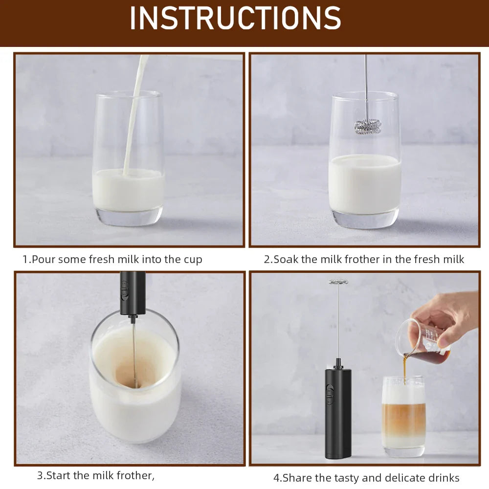 Electric Milk Frother  Professional Handheld Coffee Whisk - Product detail 7