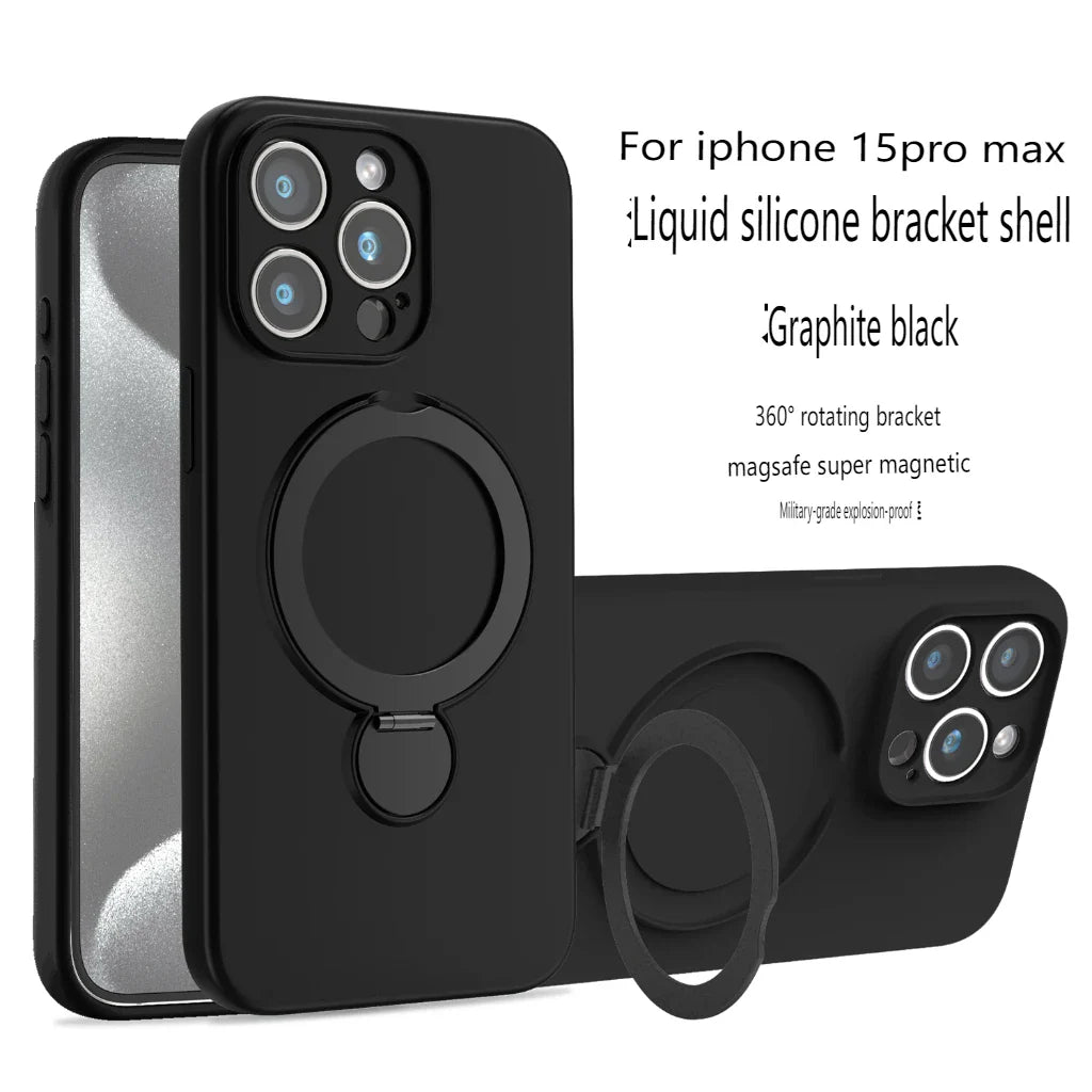 iPhone 15 Pro Max Ring Case  360 Rotating MagSafe Silicone Cover - Product detail 10