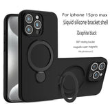 iPhone 15 Pro Max Ring Case  360 Rotating MagSafe Silicone Cover - Product detail 10