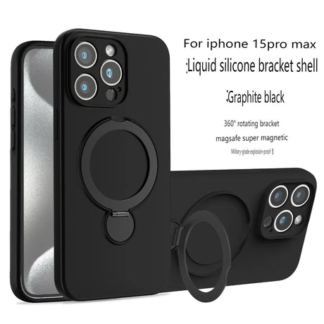 iPhone 15 Pro Max Ring Case  360 Rotating MagSafe Silicone Cover - Product detail 10