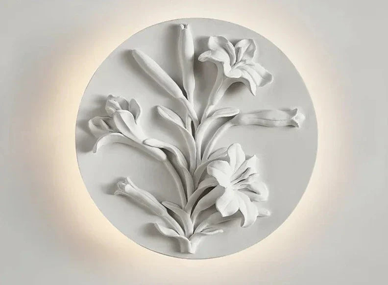 Vintage Wall Lamp  French Round Floral Relief Design - Product detail 15