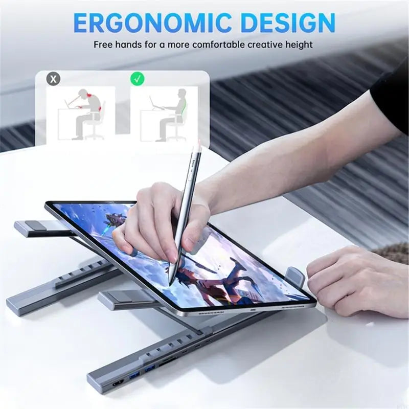 USB-C Laptop Hub Stand  8-in-1 Aluminum Docking Station - Product detail 5