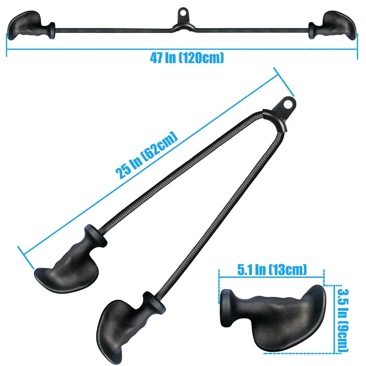 Professional Triceps Rope  Ergonomic 120cm Cable Attachment - Product detail 8