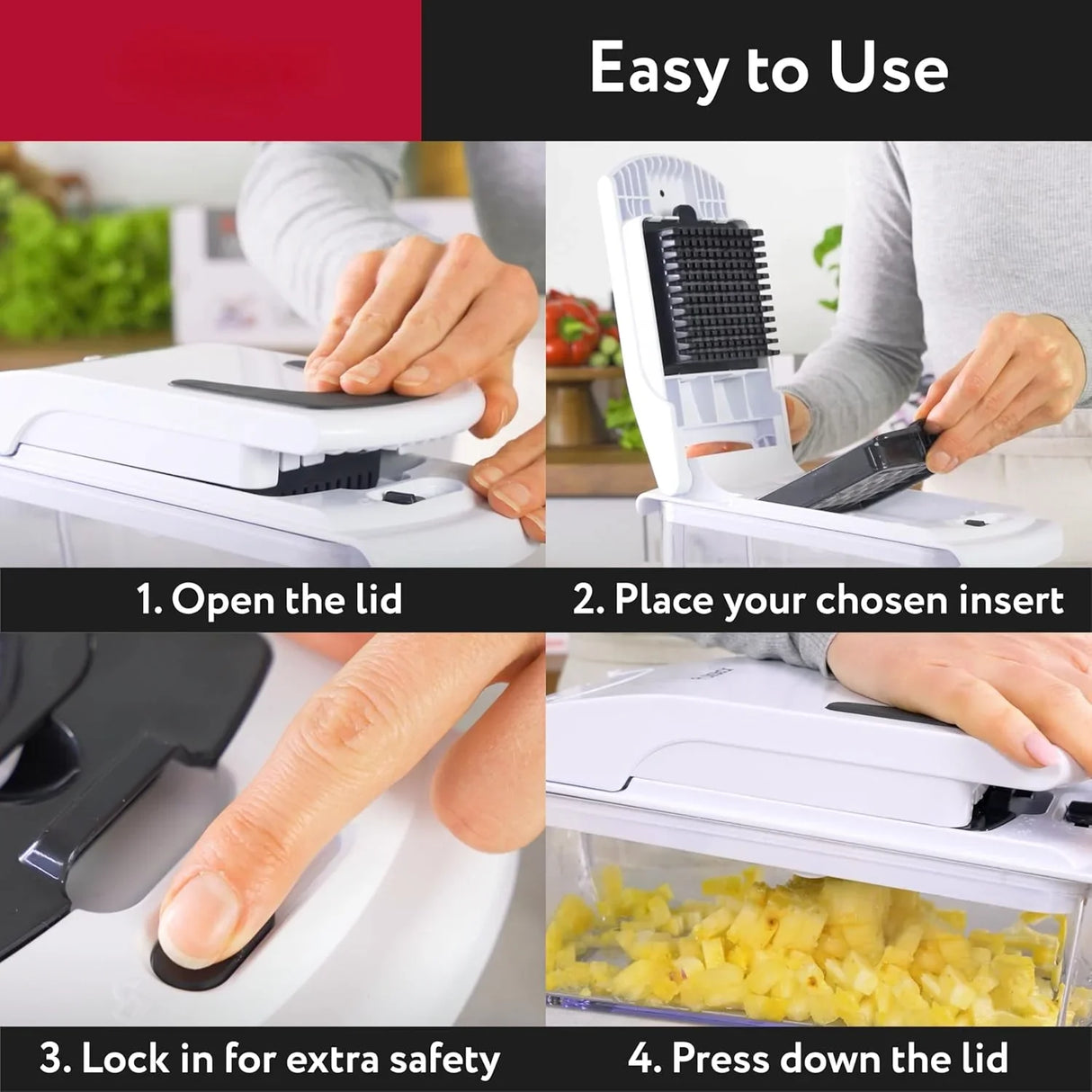 Multi-Function Vegetable Chopper  6-in-1 Food Prep System - Product detail 5