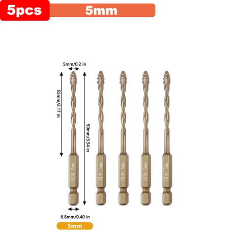 Professional Masonry Drill Bit Set  Titanium-Coated Multi-Surface Kit - Product detail 17