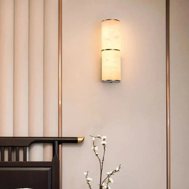 Modern Marble Wall Light  Gold Copper Accent - Product detail 4