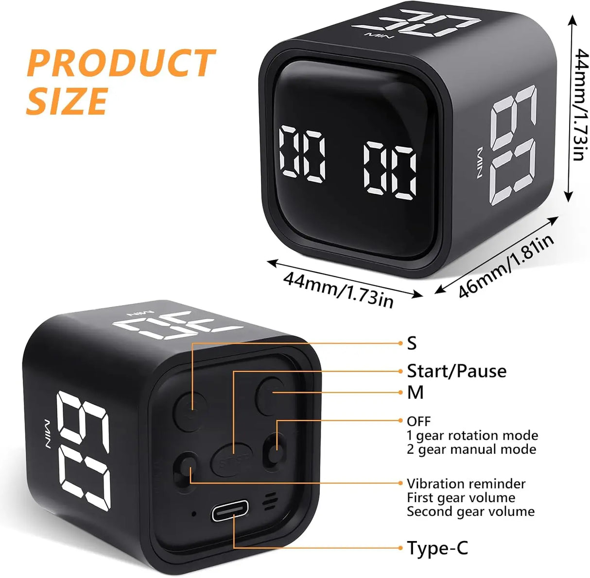 Digital Productivity Timer  Smart Cube Design With Gravity Sensor - Product detail 7