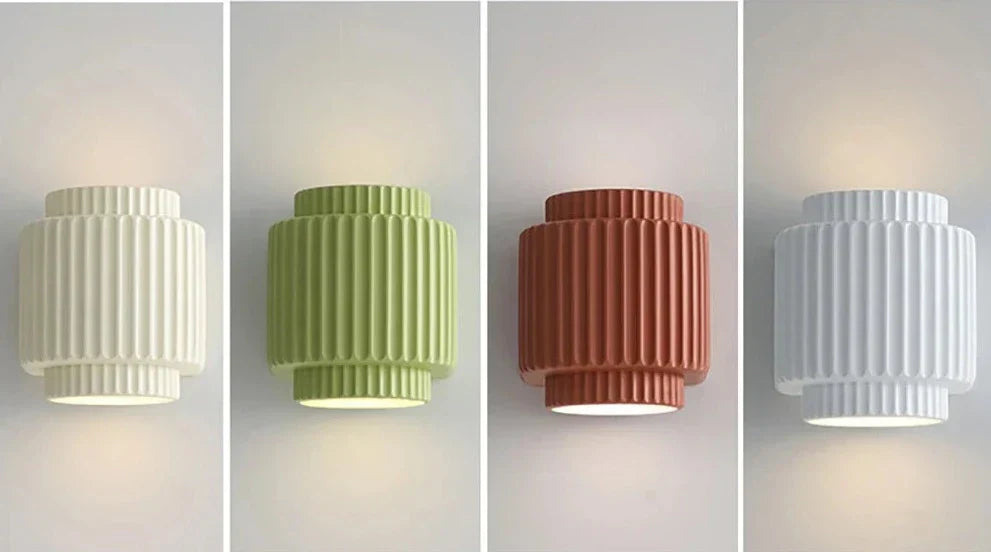 Modern Wall Sconce  Ribbed Resin Design - Product detail 10