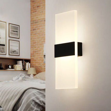 Modern Wall Sconce  Minimalist Acrylic Panel with Gold Accent - Product detail 7