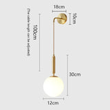 Modern Wall Sconce  Brushed Gold Globe Light - Product detail 16