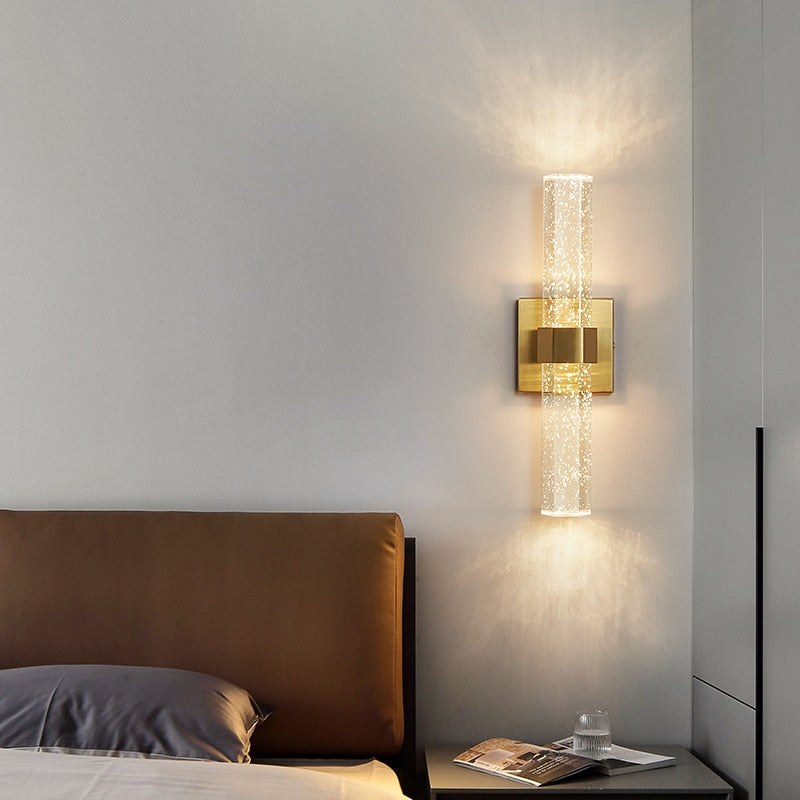 Modern Crystal Wall Light  Bubble Glass Gold Finish - Product example
