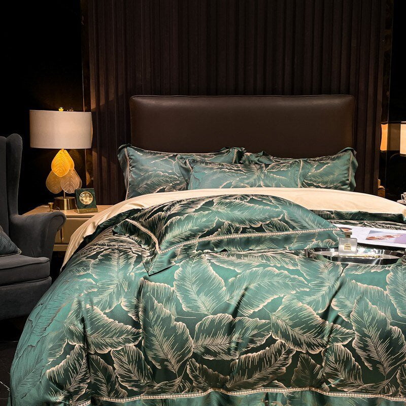 Tropical Luxury Bedding Set  Egyptian Cotton Leaf Pattern - Product detail 8