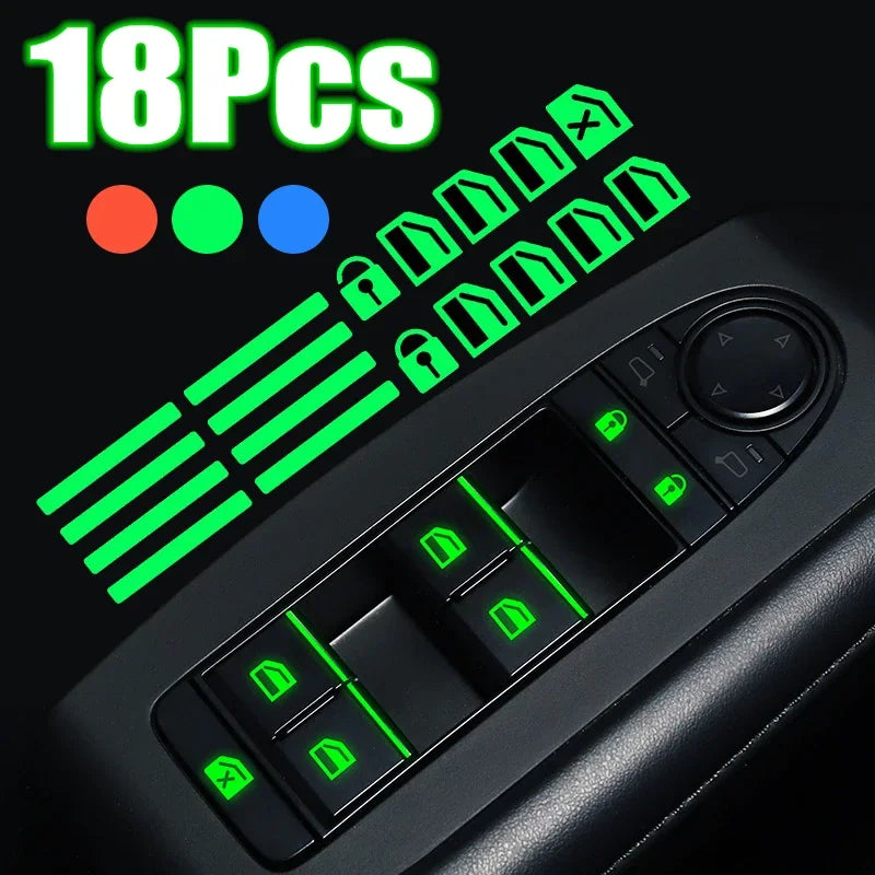 Car Window Control Stickers  Luminous Switch Indicators - Product example