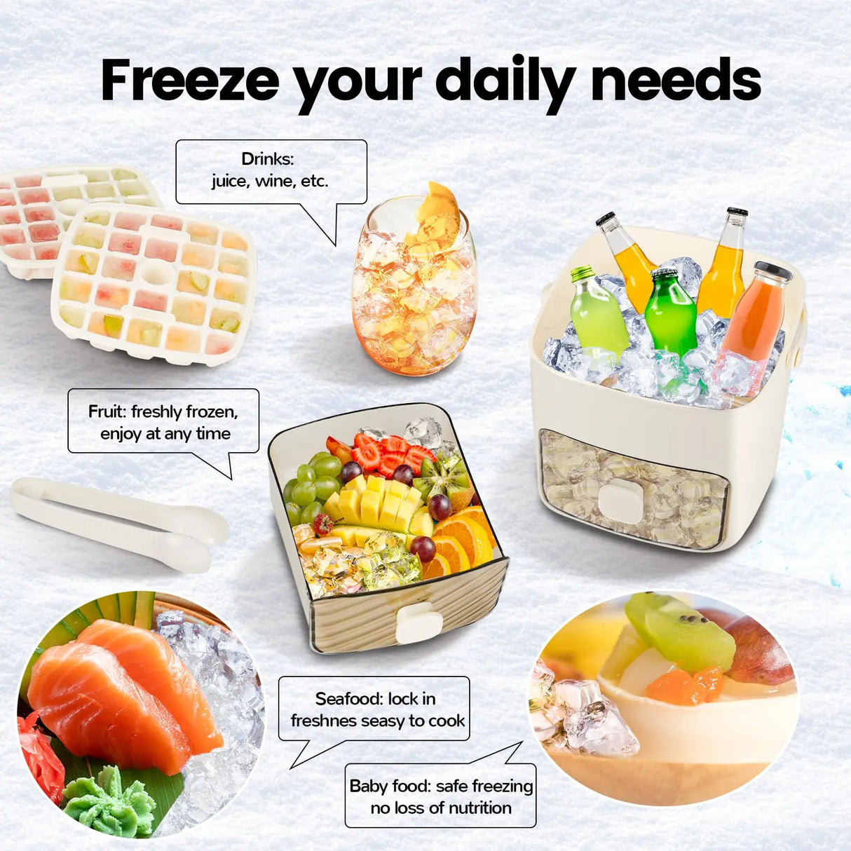 Modern Ice Cube Maker  Double Layer Storage With Handle - Product detail 12