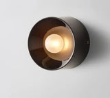 Modern Wall Sconce  Black Metal Sphere Design - Detailed view