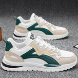 Modern Athletic Sneakers  White Suede Green Accent Design - Product example