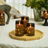 LED Flameless Candles  Glass Cylinder Set with String Lights - Detailed view