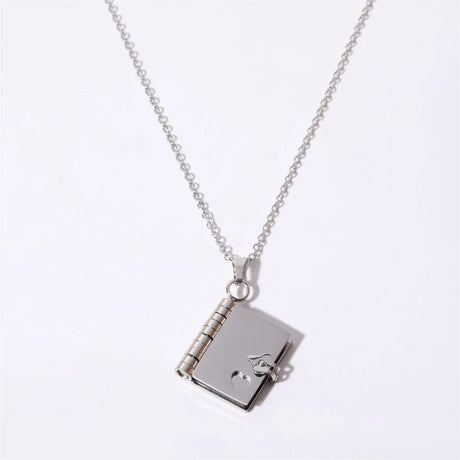 Miniature Book Necklace  Gold Heart Locket Design - Product detail 9