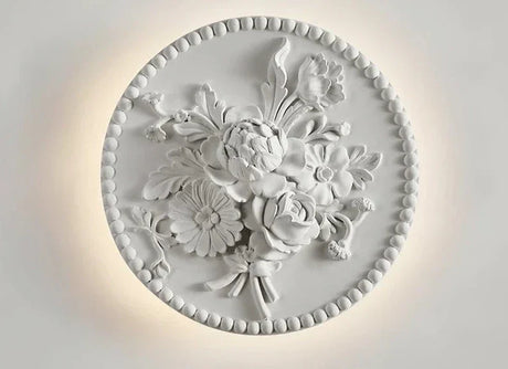 Vintage Wall Lamp  French Round Floral Relief Design - Product detail 11