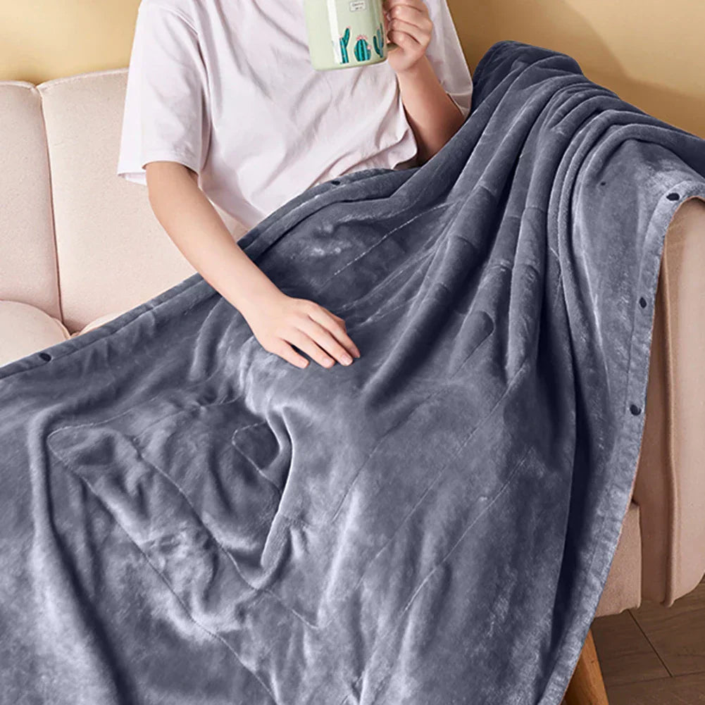 USB Electric Blanket  3 Heat Settings Soft Plush Throw - Detailed view