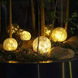 Solar Garden Globe Light  Crackled Glass Sphere Design - Product example