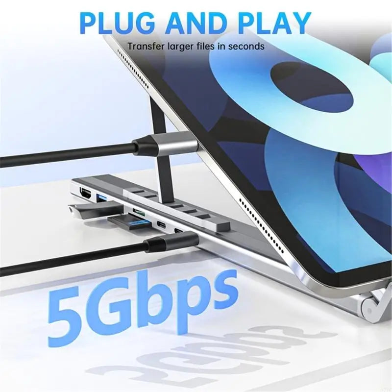USB-C Laptop Hub Stand  8-in-1 Aluminum Docking Station - Product detail 8