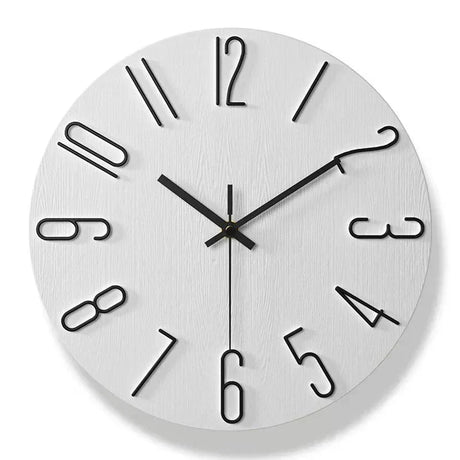 Minimalist Wall Clock  Black Wood Design With White Numbers - Product detail 7