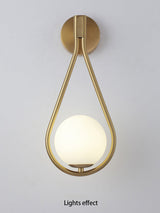 Modern Wall Sconce  Brushed Gold Globe Light - Product detail 11