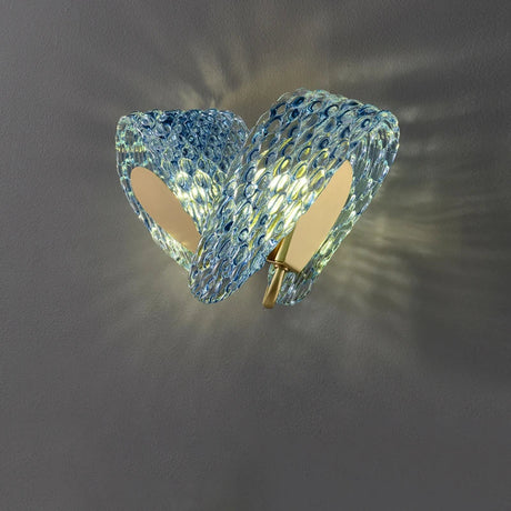 Modern Glass Wall Light  Textured Blue Copper Design - Product detail 5