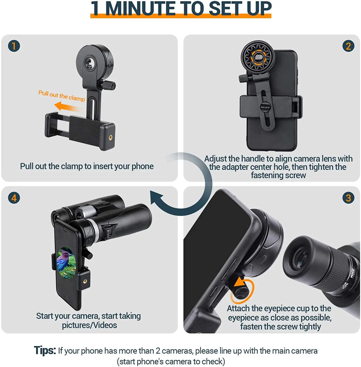 Universal Phone Scope Mount  Adjustable Telescope  Binocular Adapter - Product detail 4